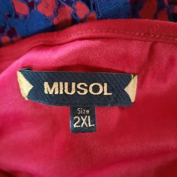 Miusol Floral Lace 3/4 Sleeve V Neck A Line Dress - Picture 3 of 4